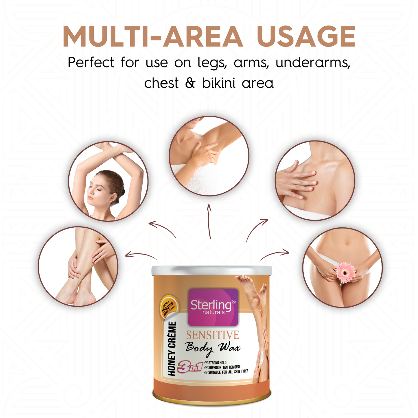 Sensitive Honey Crème D-Tan Wax | For Smooth & Less Painful Hair Removal (700g)