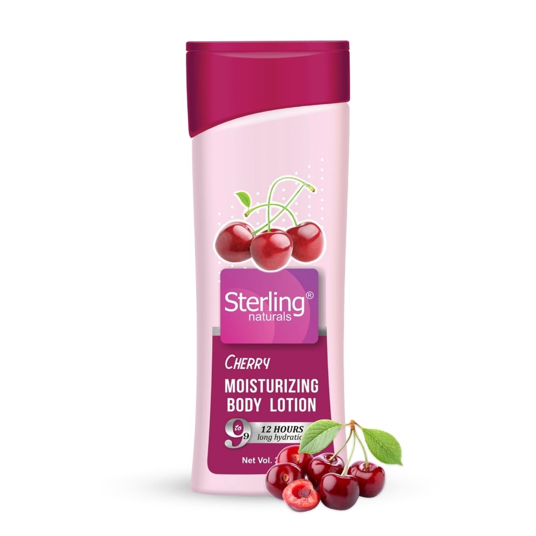 Sterling Naturals Cherry Moisturizing Body Lotion | Superlight & Non-Sticky Body Lotion for Hydration Boost (330ml)