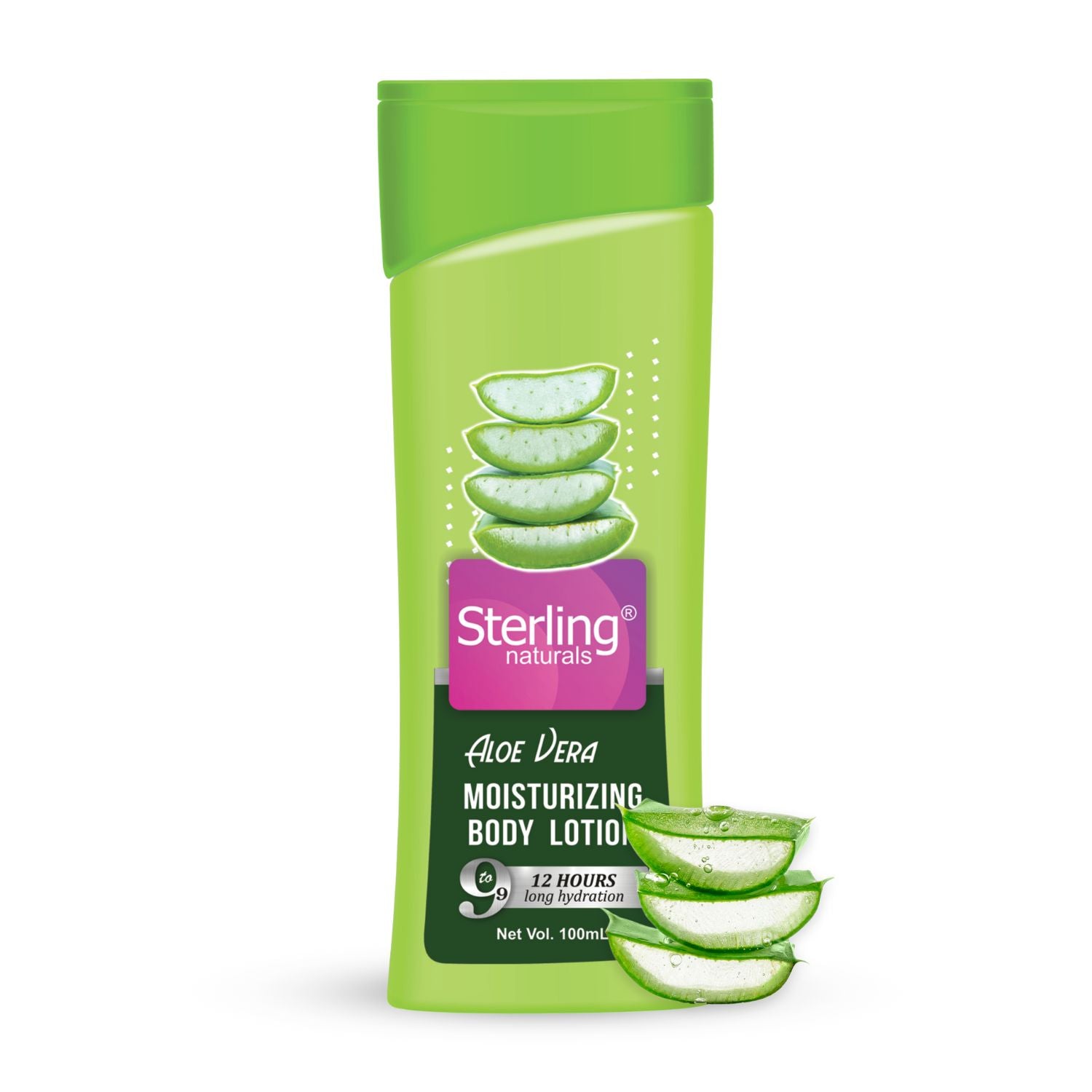 Sterling Naturals Aloe Vera Moisturizing Body Lotion | Superlight & Non-Sticky Body Lotion for Hydration Boost (100ml)
