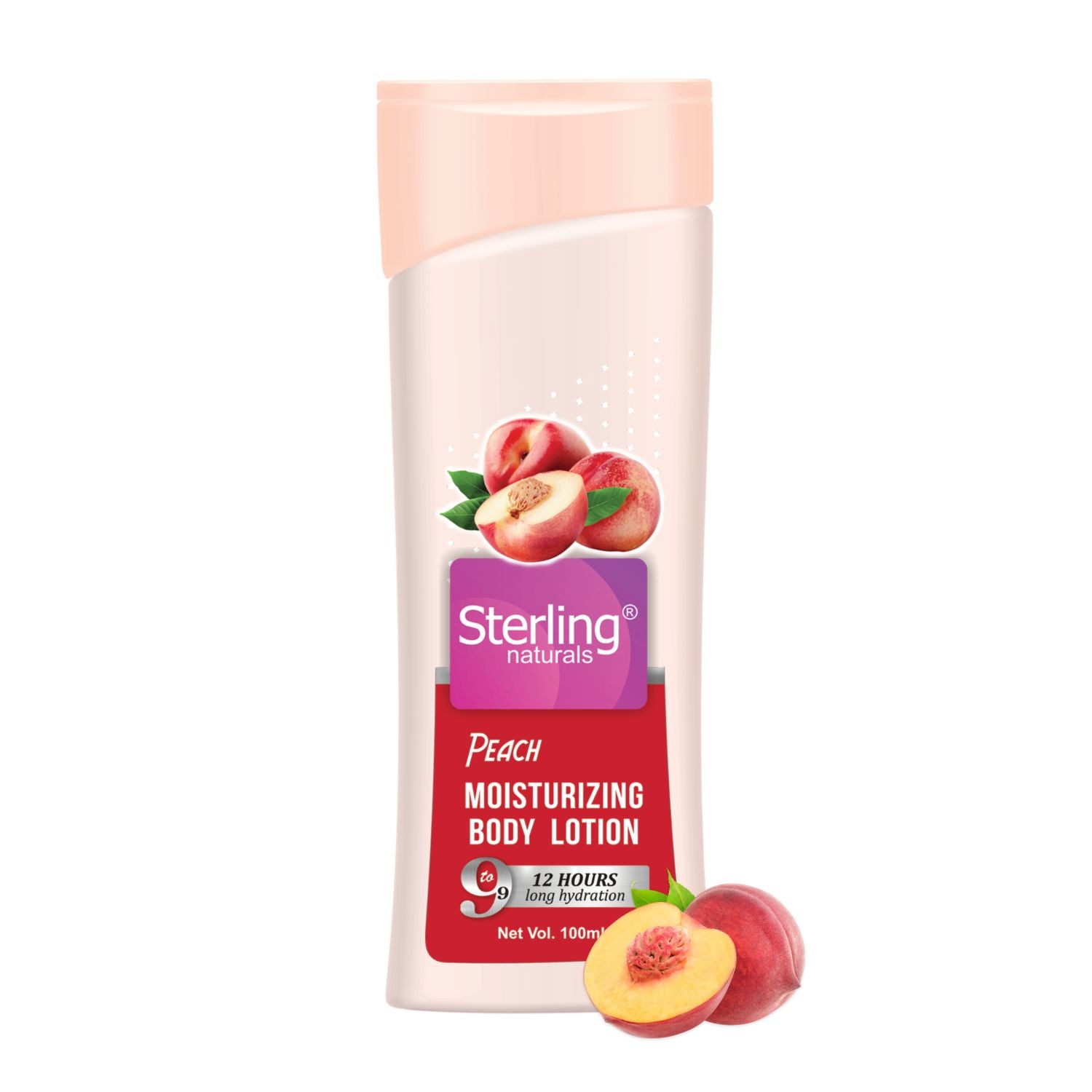 Sterling Naturals Peach Moisturizing Body Lotion | Superlight & Non-Sticky Body Lotion for Hydration Boost (100ml)