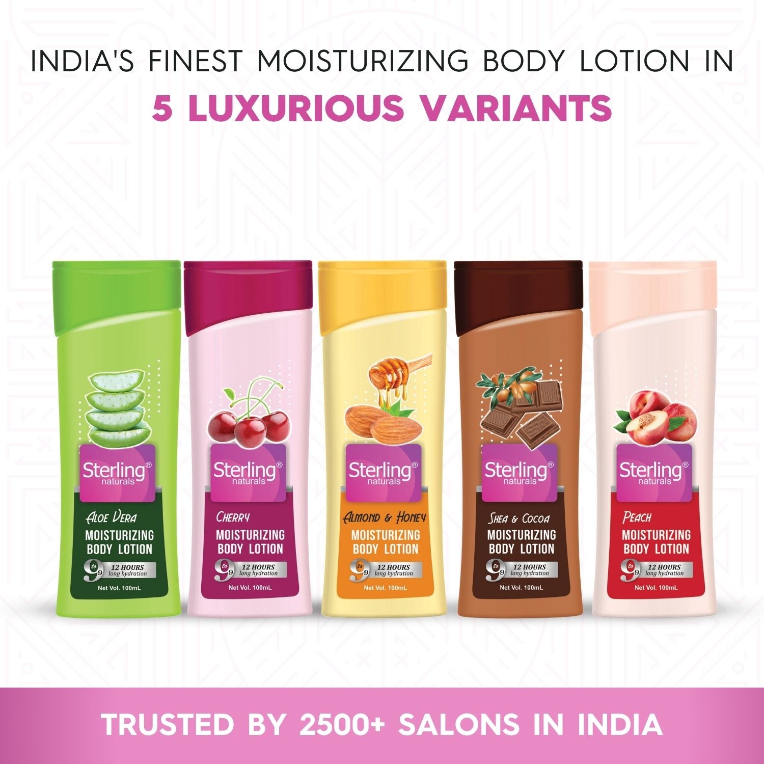 Sterling Naturals Peach Moisturizing Body Lotion | Superlight & Non-Sticky Body Lotion for Hydration Boost (100ml)