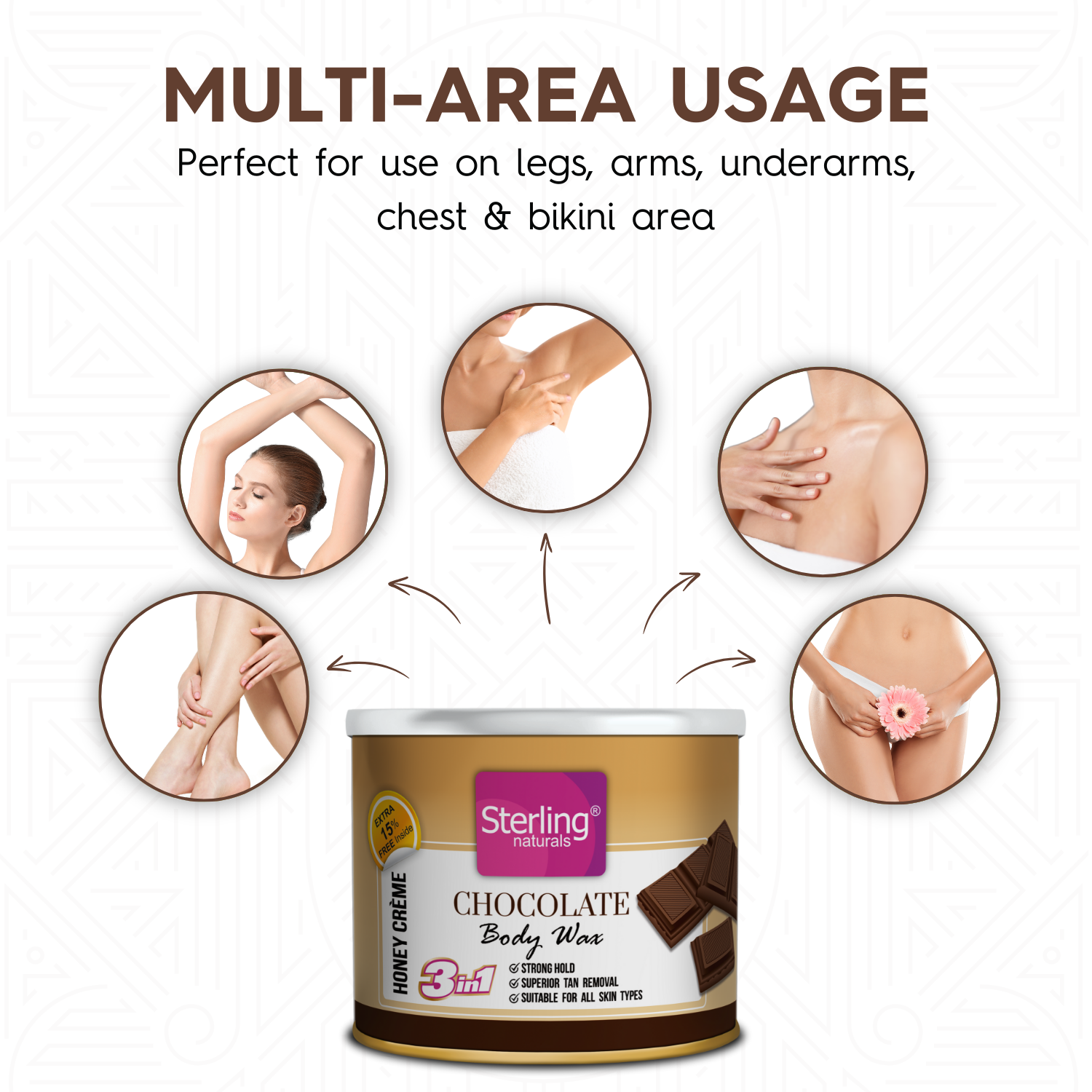 Chocolate Honey Crème D-Tan Wax | For Smooth & Less Painful Hair Removal (230g)