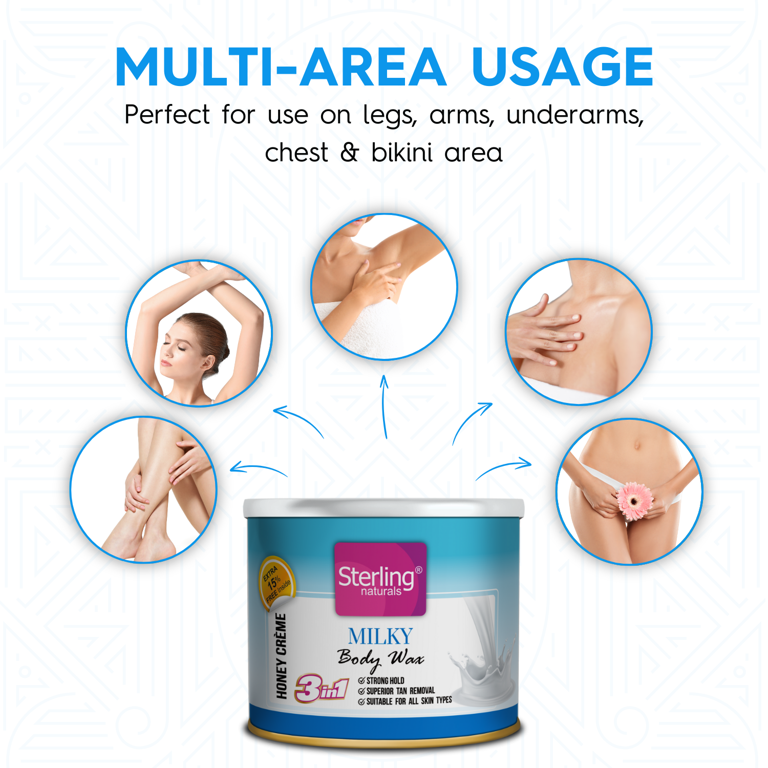 Milky Honey Crème D-Tan Wax | For Smooth & Less Painful Hair Removal (230g)