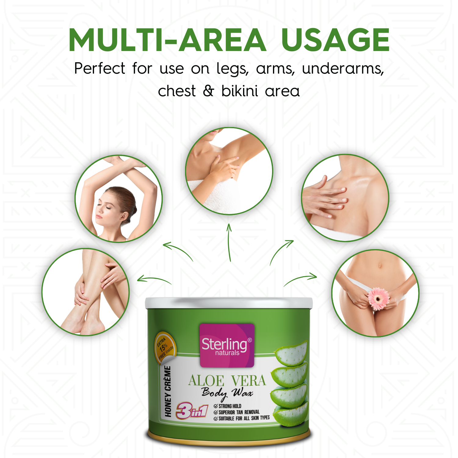 Aloe Vera Honey Crème D-Tan Wax | For Smooth & Less Painful Hair Removal (230g)