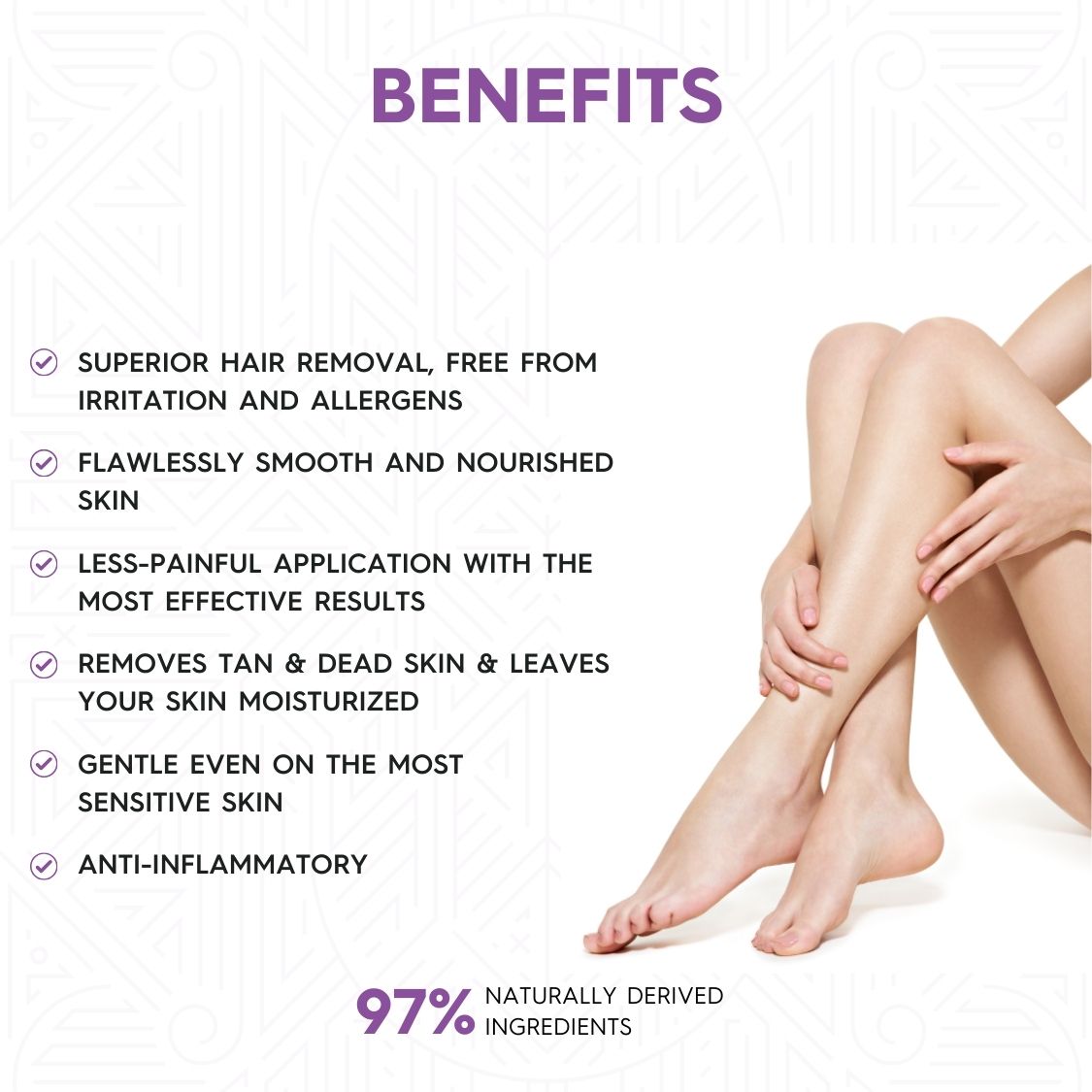 Lavender Honey Crème D-Tan Wax | For Smooth & Less Painful Hair Removal (700g)