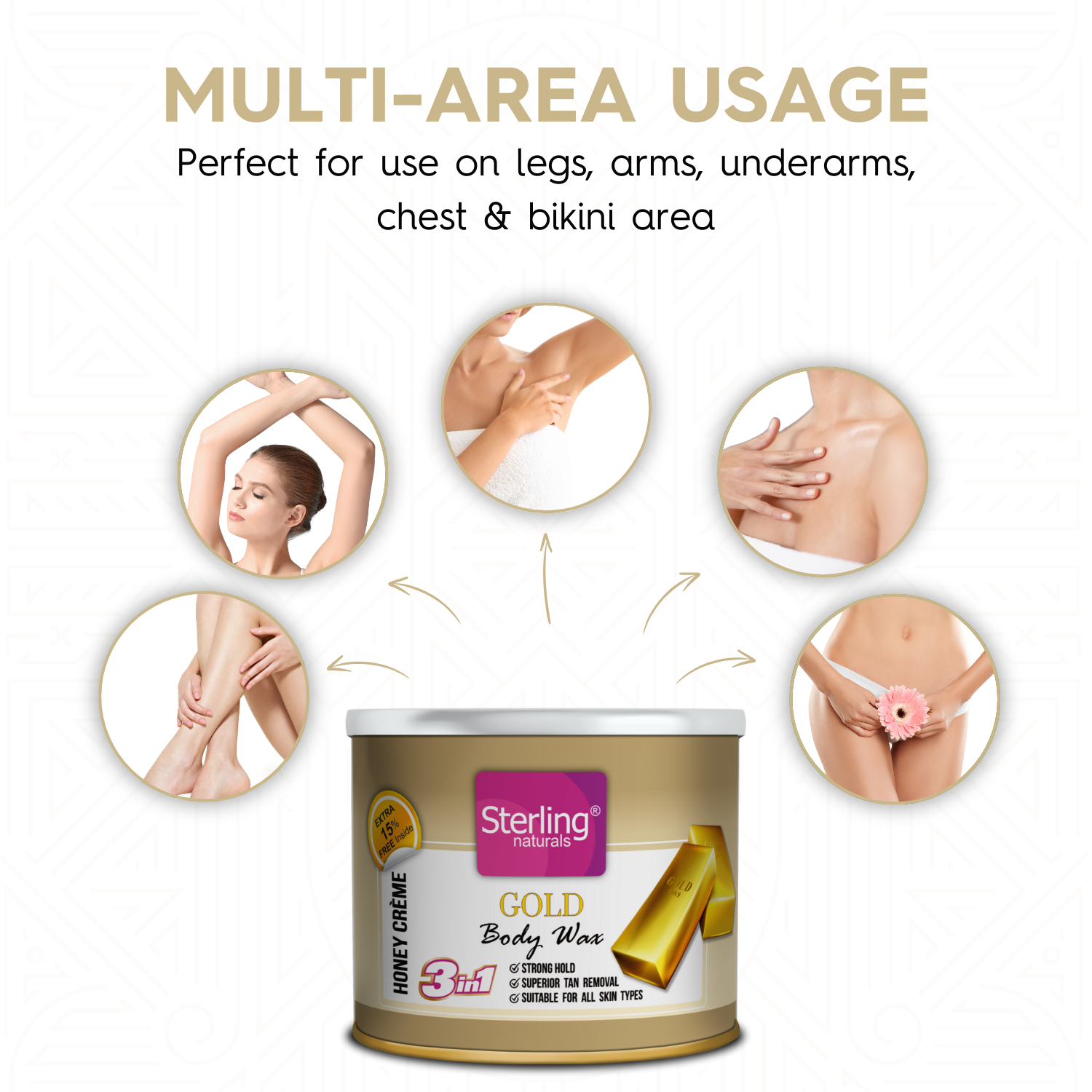 Gold Honey Crème D-Tan Wax | For Smooth & Less Painful Hair Removal (230g)