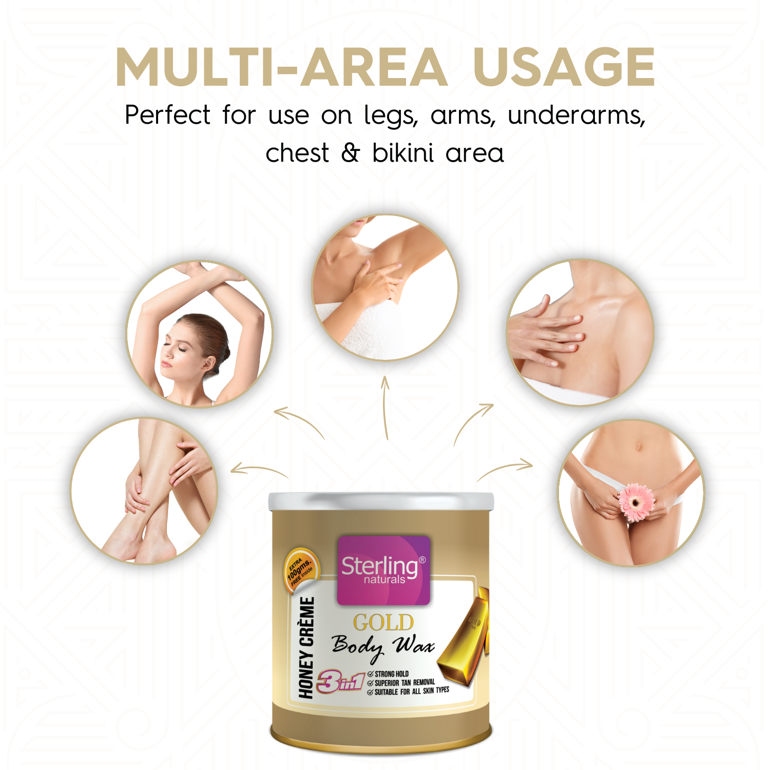 Gold Honey Crème D-Tan Wax | For Smooth & Less Painful Hair Removal (700g)