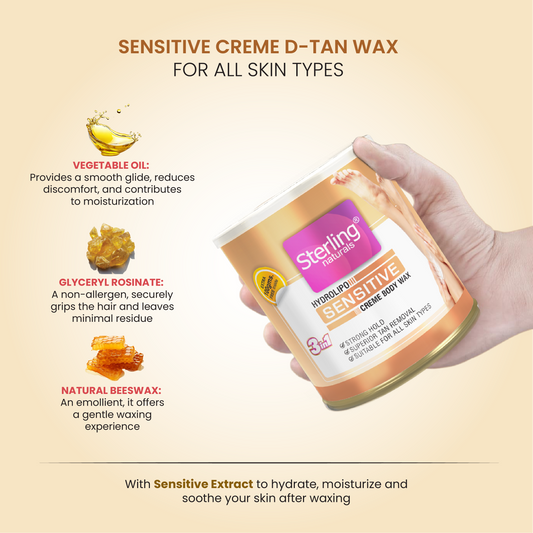 Sensitive Honey Crème D-Tan Wax | For Smooth & Less Painful Hair Removal (700g)
