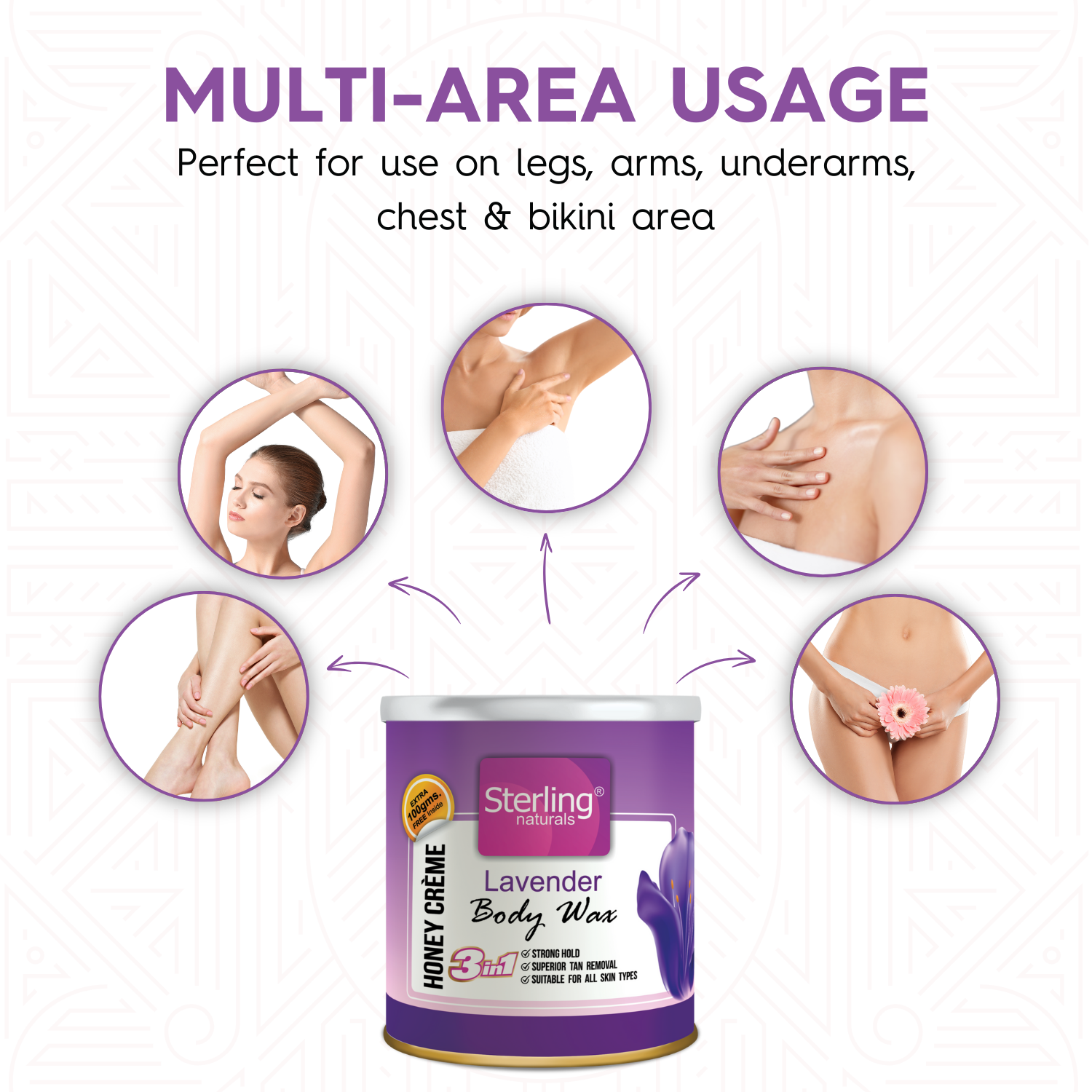 Lavender Honey Crème D-Tan Wax | For Smooth & Less Painful Hair Removal (700g)