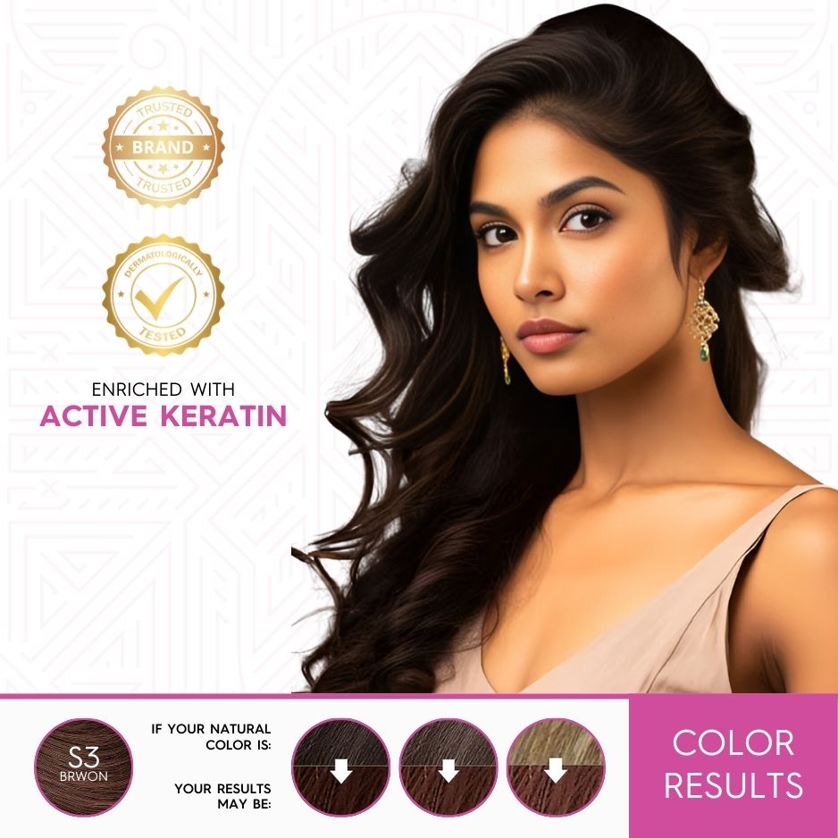 Ammonia-Free Cream Hair Color - Rich Brown | Flawless Salon-like Hair Color At Your Home (30g & 48ml)