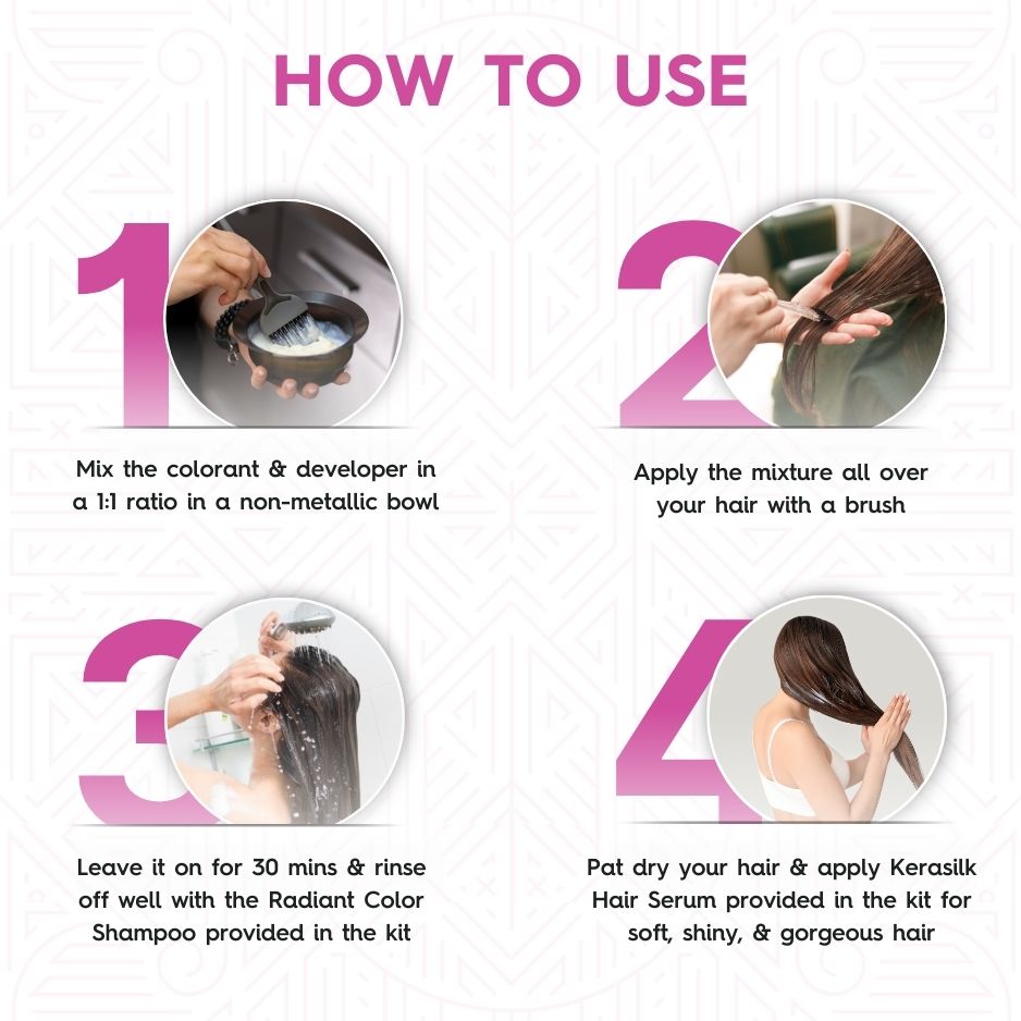 Color & Care Combo – Ammonia-Free Hair Color  (60g+66ml) + Frizz Control Serum (30ml)