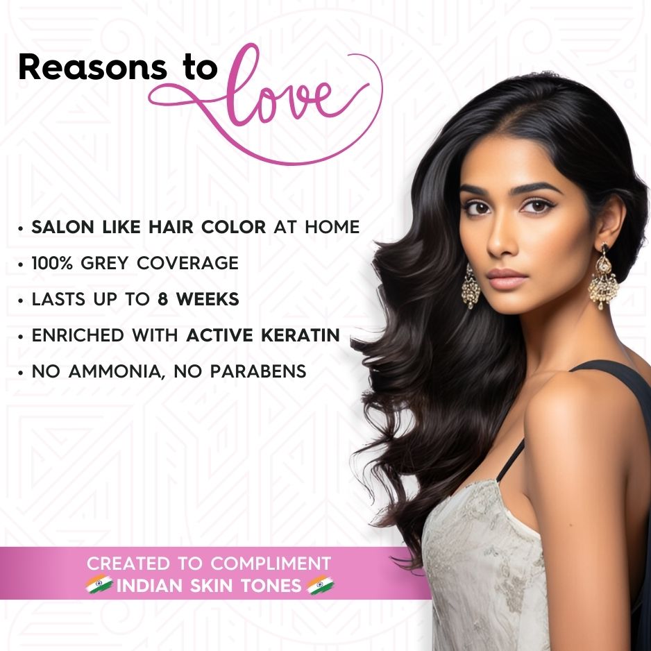 Ammonia-Free Cream Hair Color - Dark Brown | Flawless Salon-like Hair Color At Your Home (30g & 48ml)