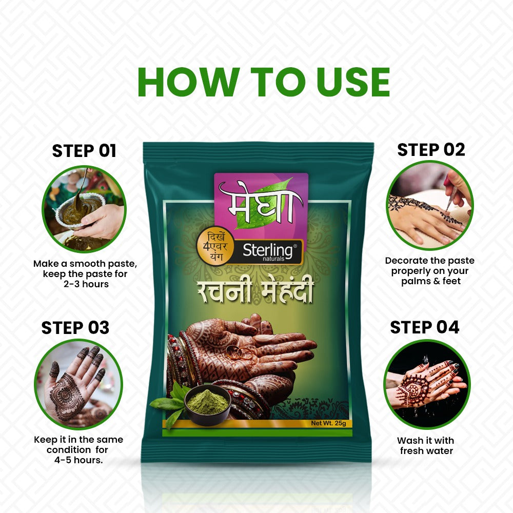Rachni Mehndi | 100% Natural Henna for Hands & Feet | Rich, Dark & Long-Lasting Color (25g)