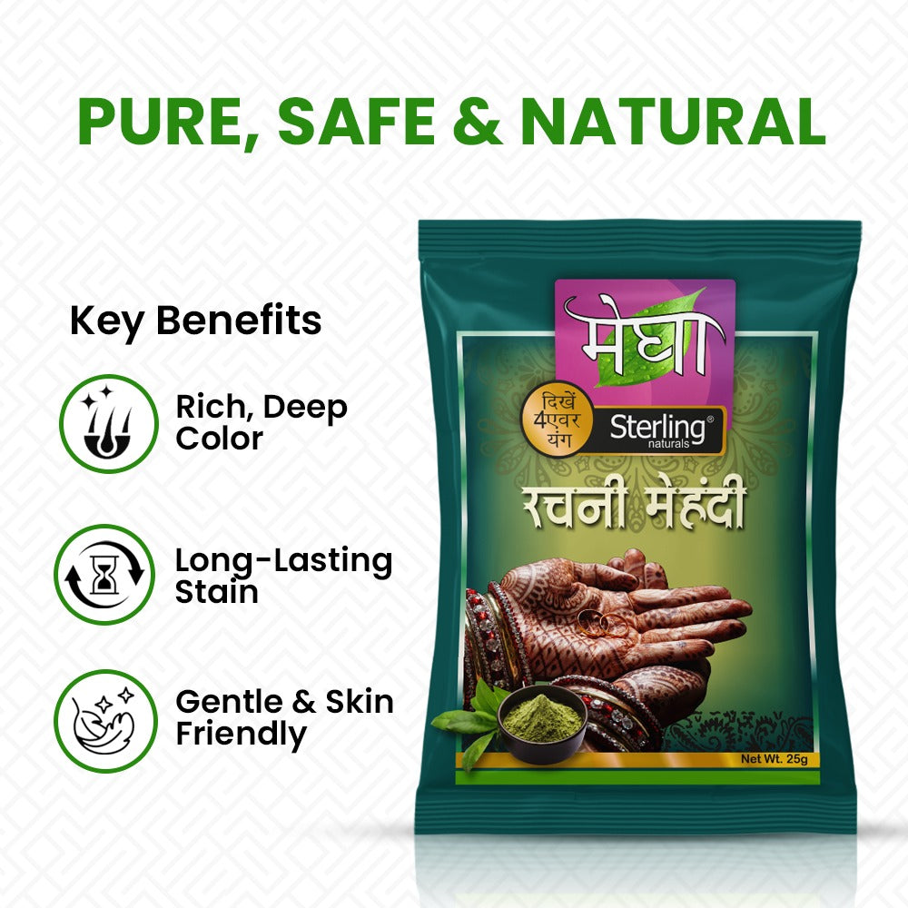 Rachni Mehndi | 100% Natural Henna for Hands & Feet | Rich, Dark & Long-Lasting Color (25g)