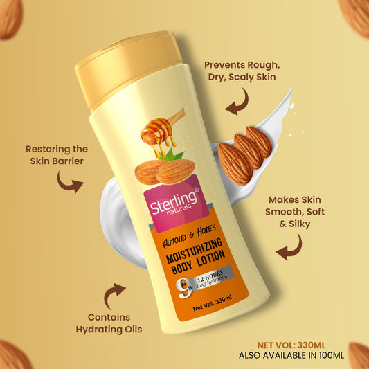 Almond & Honey Moisturizing Body Lotion | Superlight & Non-Sticky Moisturizer for Hydration Boost (330ml)