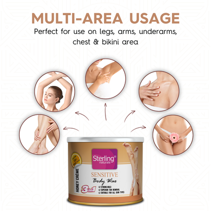 Sensitive Honey Crème D-Tan Wax | For Smooth & Less Painful Hair Removal (230g)