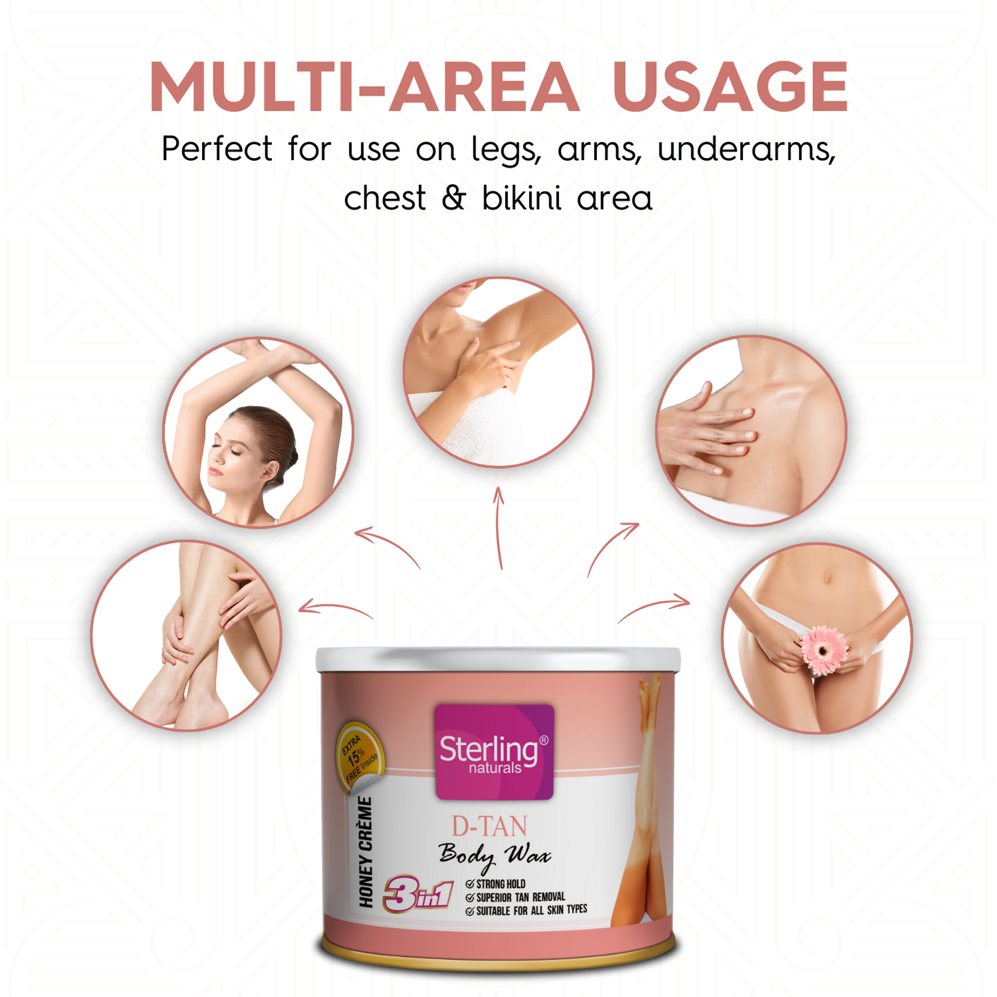 D-Tan Honey Crème D-Tan Wax | For Smooth & Less Painful Hair Removal (230g)