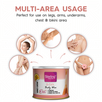 D-Tan Honey Crème D-Tan Wax | For Smooth & Less Painful Hair Removal (230g)