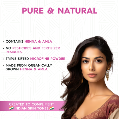 Megha Henna-Based Hair Color (Natural Black) - 5 x 45g + Rachni Herbal Henna Powder – 5 x 25g | Nourishing Combo for Long-Lasting Natural Color & Healthy Hair