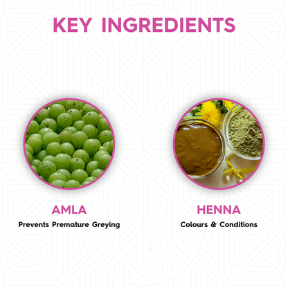 Megha Henna-Based Hair Color (Natural Black) - 5 x 45g + Rachni Herbal Henna Powder – 5 x 25g | Nourishing Combo for Long-Lasting Natural Color & Healthy Hair