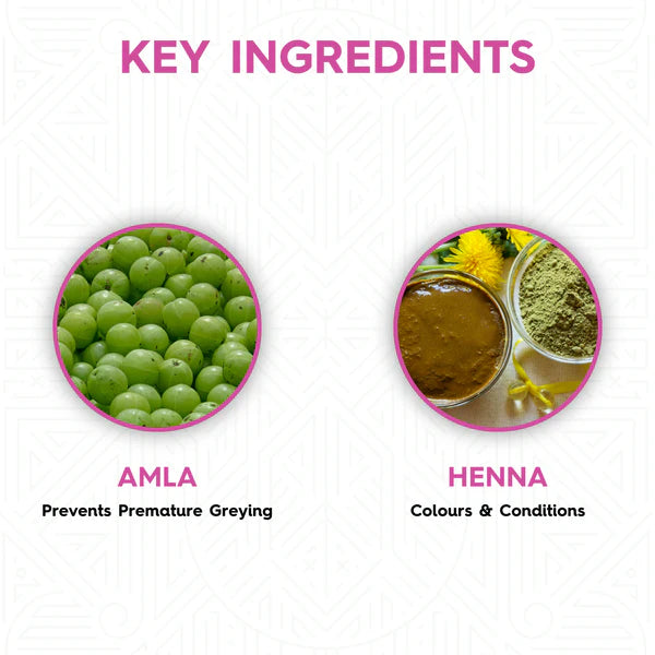 Megha Henna Based Hair Color (Pack of 5) -Dark Brown | With Organically Grown Henna & Amla (45g) each