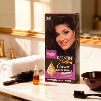 Ammonia-Free Cream Hair Color - Rich Brown | Flawless Salon-like Hair Color At Your Home (60g & 66ml)