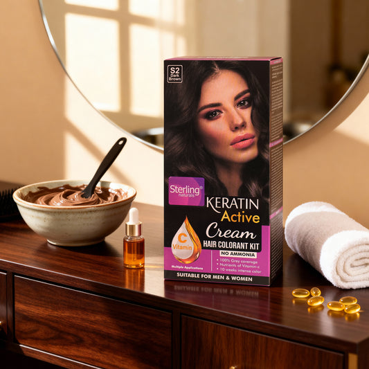 Ammonia-Free Cream Hair Color - Dark Brown | Flawless Salon-like Hair Color At Your Home (60g & 66ml)