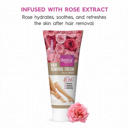 Hair Removal Cream - Velvety Rose | For Bikini Line & Underarms | No Foul Smell, No Skin Darkening & No Rashes (60g)