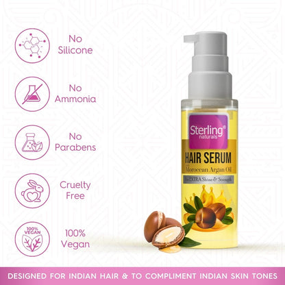 Moroccan Argan Oil Hair Serum | For 10x Frizz Reduction & 24 Hours Shine