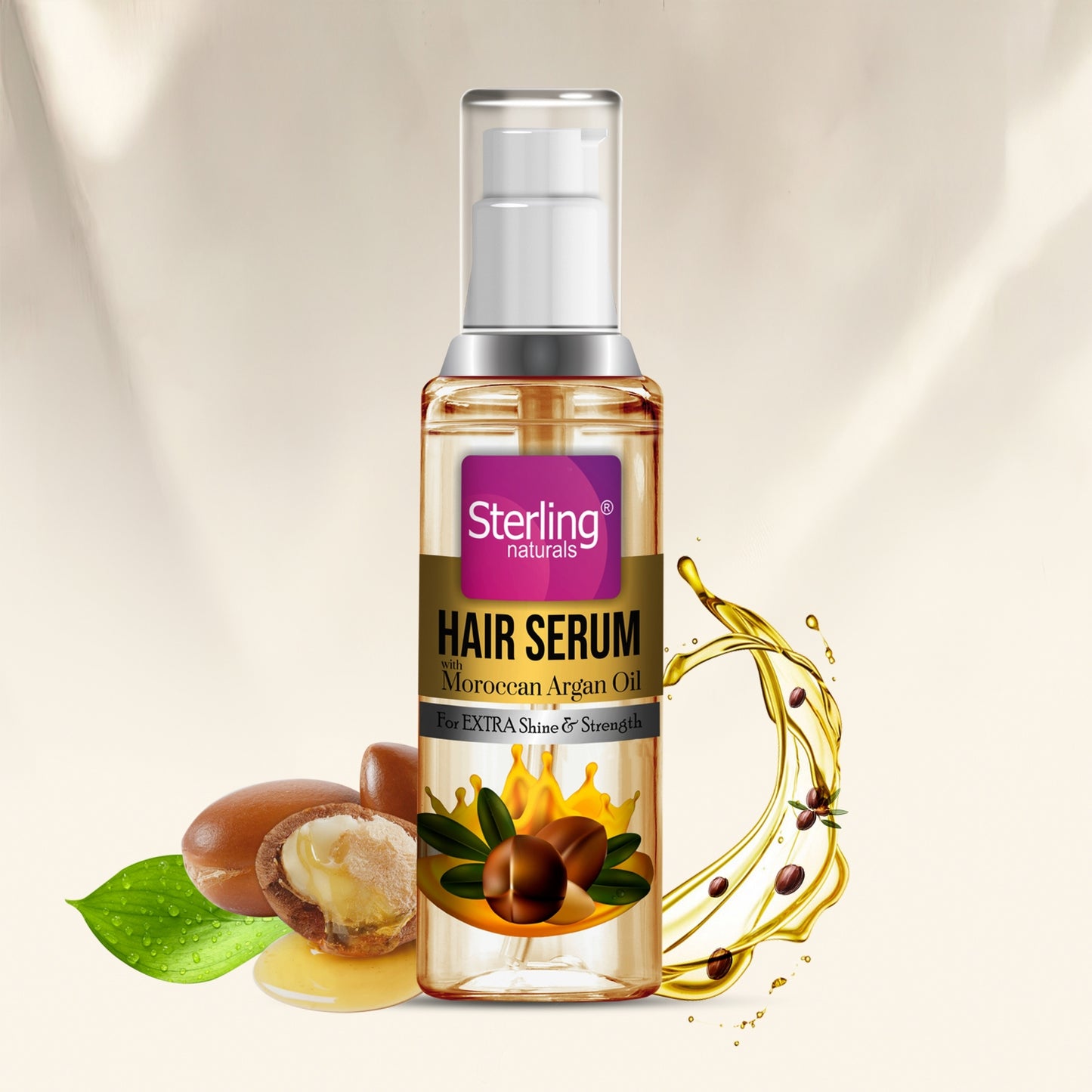 Moroccan Argan Oil Hair Serum | For 10x Frizz Reduction & 24 Hours Shine