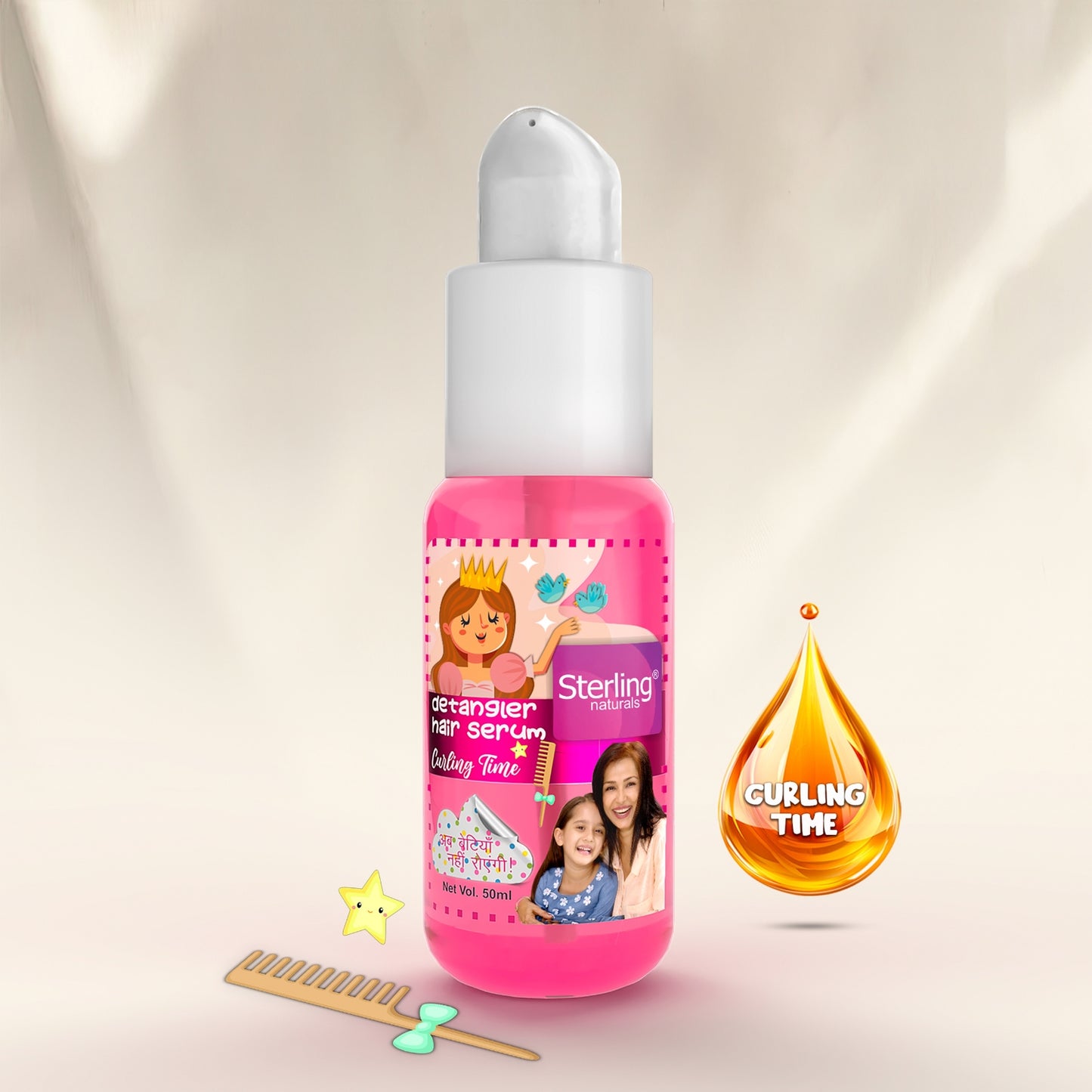 Sterling Naturals Detangler Hair Serum - Lightweight, Tear-Free, No More Tangles (50ml)