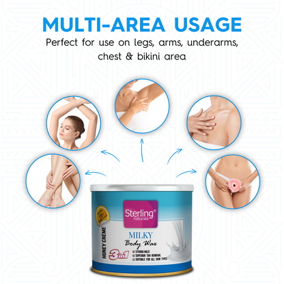 Milky Honey Crème D-Tan Wax | For Smooth & Less Painful Hair Removal (230g)