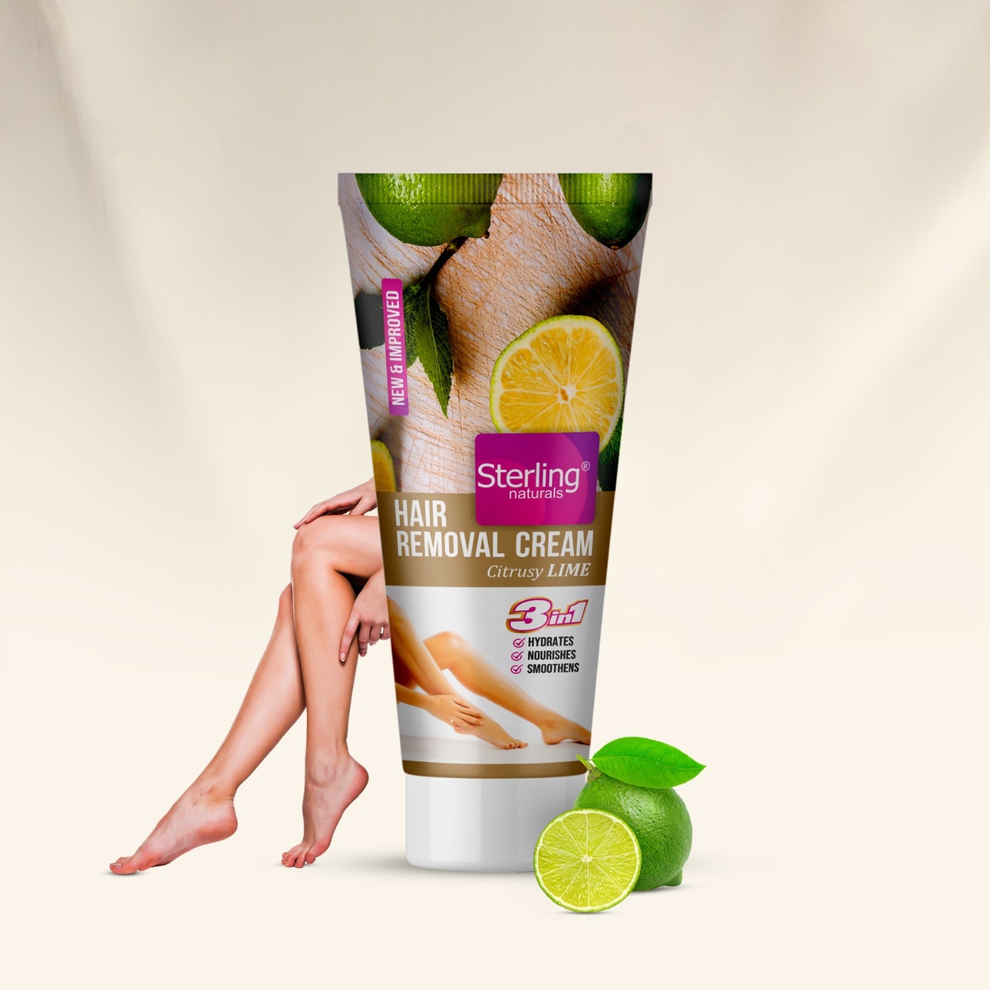 Hair Removal Cream - Citrusy Lime | For Bikini Line & Underarms | No Foul Smell, No Skin Darkening & No Rashes (60g)