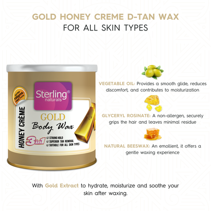 Gold Honey Crème D-Tan Wax | For Smooth & Less Painful Hair Removal (700g)
