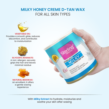 Milky Honey Crème D-Tan Wax | For Smooth & Less Painful Hair Removal (700g)