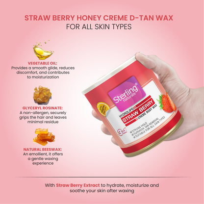 Strawberry Honey Crème D-Tan Wax | For Smooth & Less Painful Hair Removal (700g)