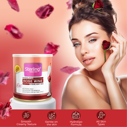 Rose Wine Honey Crème D-Tan Wax | For Smooth & Less Painful Hair Removal (700g)