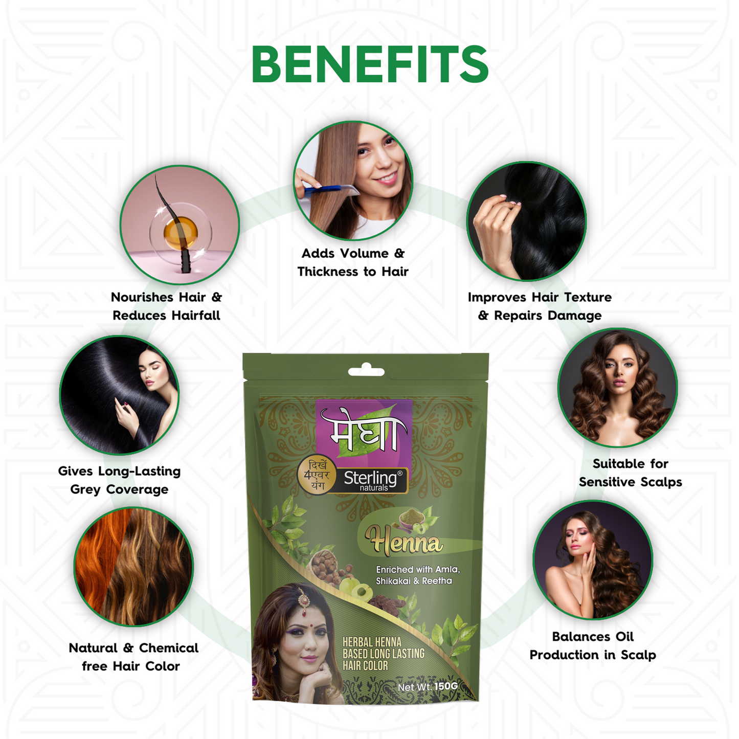 Herbal Henna Powder | For Rich Long Lasting Color & Healthy Hair (150g)