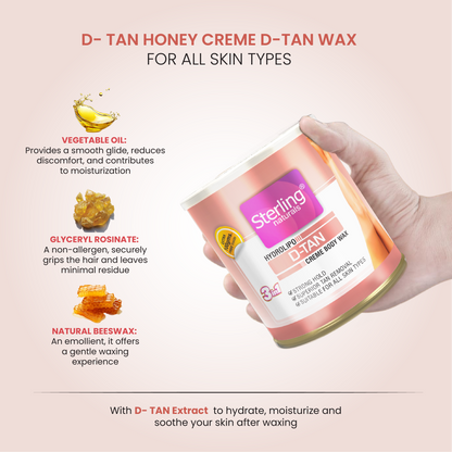 D-Tan Honey Crème D-Tan Wax | For Smooth & Less Painful Hair Removal (700g)