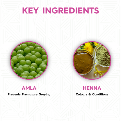 Megha Henna Based Hair Color - Natural Burgundy | With Organically Grown Henna & Amla (45g)