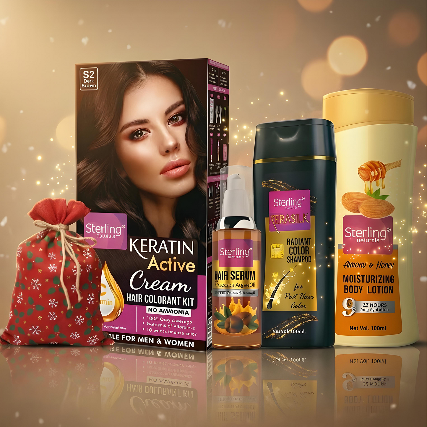 Keratin Active Cream Hair Color Goodie Bag (Pack of 2 + Free Sterling Goodies)