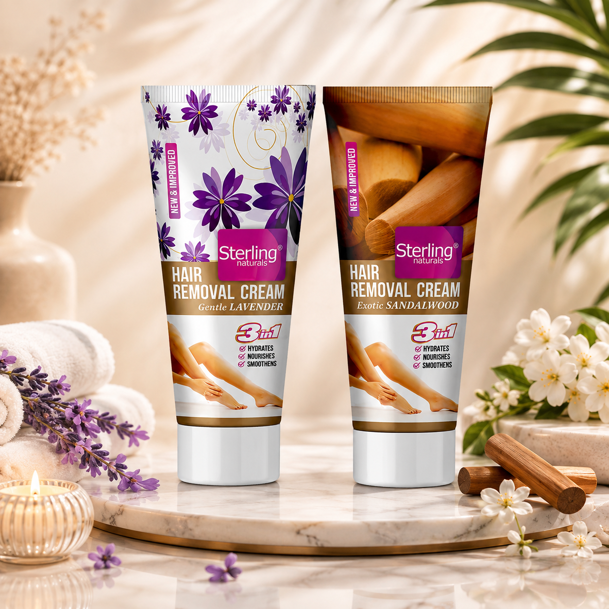 Hair Removal Cream Pack of 2 – Choose Any 2 Flavours | For Bikini Line & Underarms | Gentle Hair Removal | 60g x 2