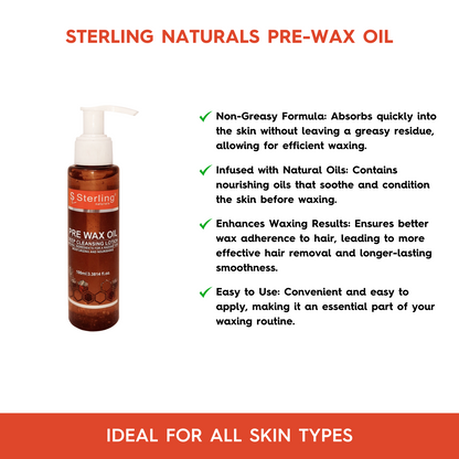 Sterling Naturals Pre-Wax Oil | For Smooth & Painless Waxing (100ml)