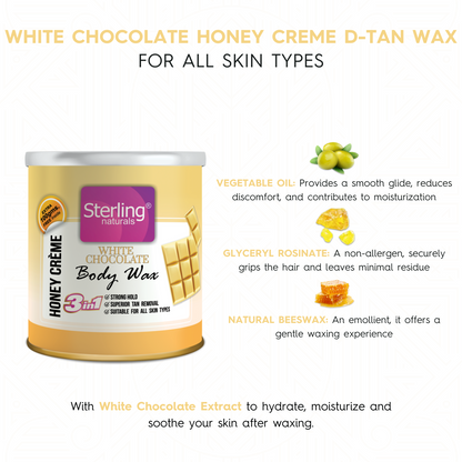 White Chocolate Honey Crème D-Tan Wax | For Smooth & Less Painful Hair Removal (700g)