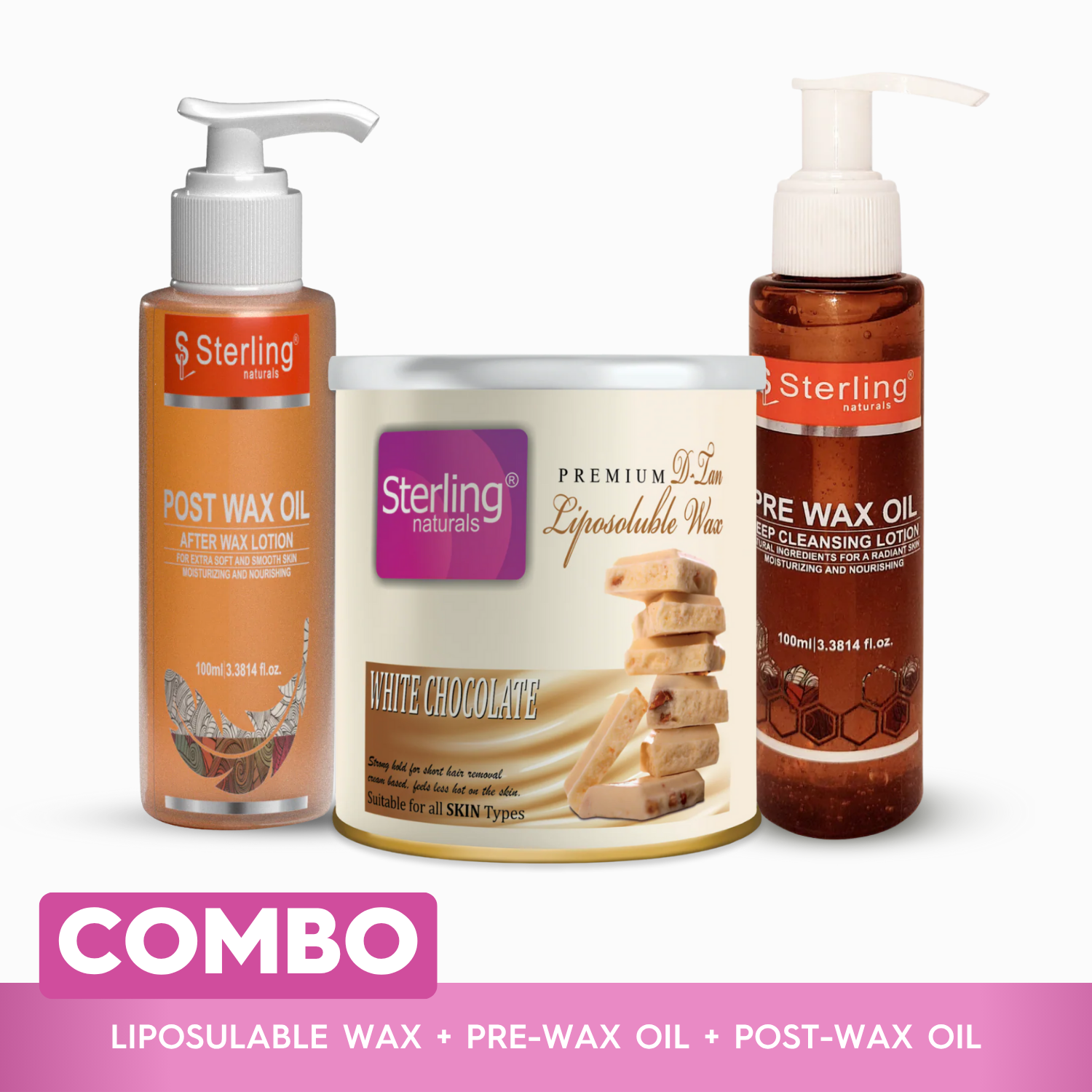 Complete D-Tan Waxing Care Kit –  Liposoluble Wax (700g Each) + Post-Wax Calming Oil with Natural Extracts (100ml) for Smooth, Radiant Skin