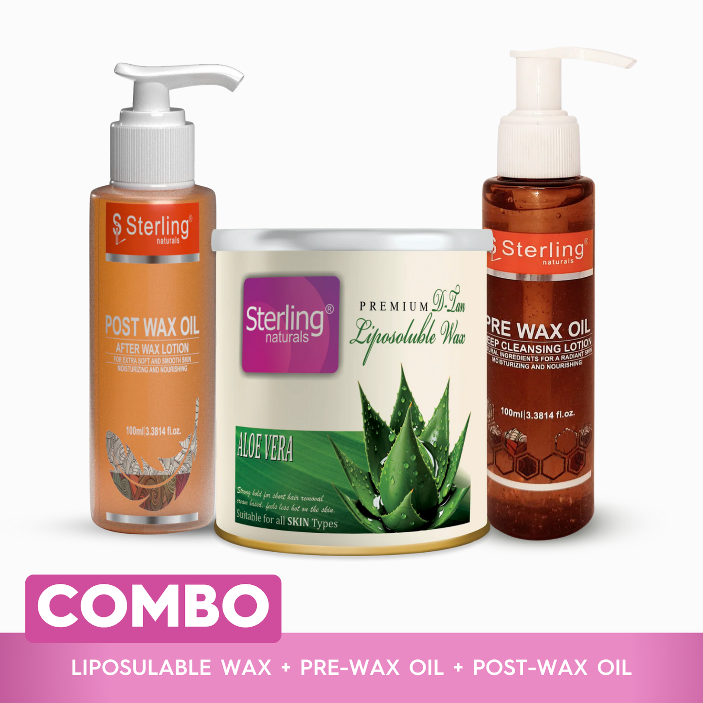 Complete D-Tan Waxing Care Kit –  Liposoluble Wax (700g Each) + Post-Wax Calming Oil with Natural Extracts (100ml) for Smooth, Radiant Skin