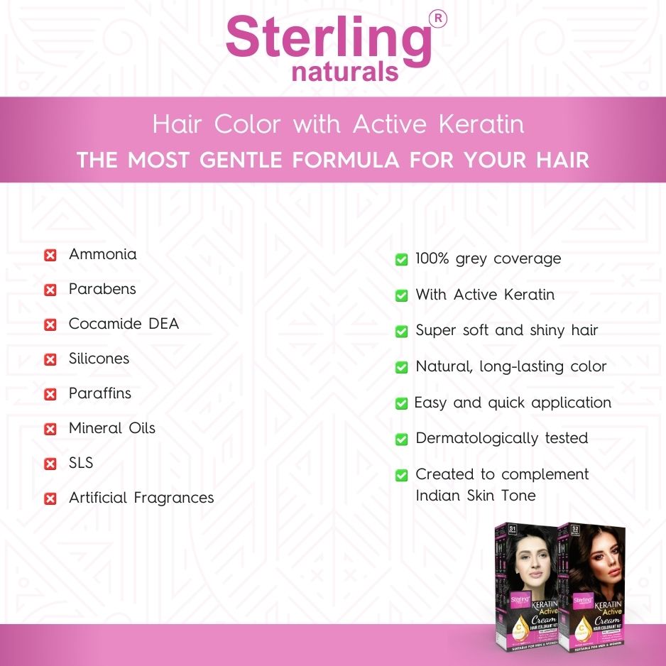 Sterling Naturals Premium Hair Colour Cream in Black Colour