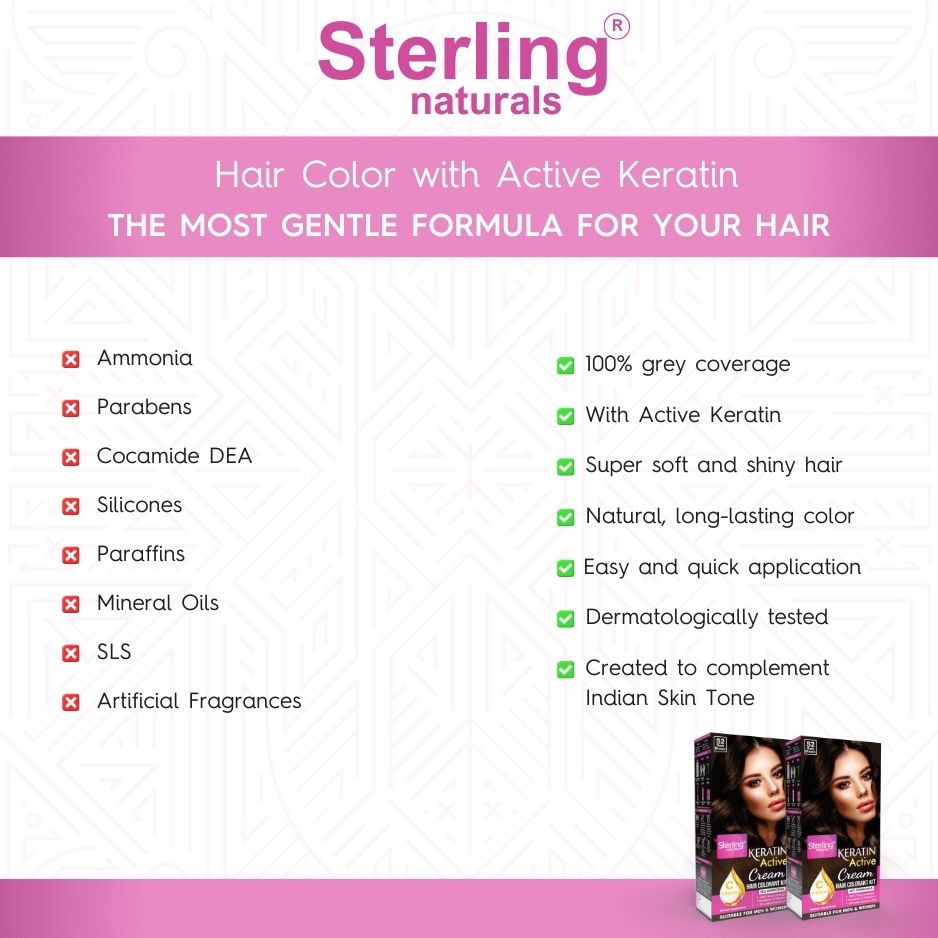 Ammonia-Free Cream Hair Color - Dark Brown | Flawless Salon-like Hair Color At Your Home (30g & 48ml)