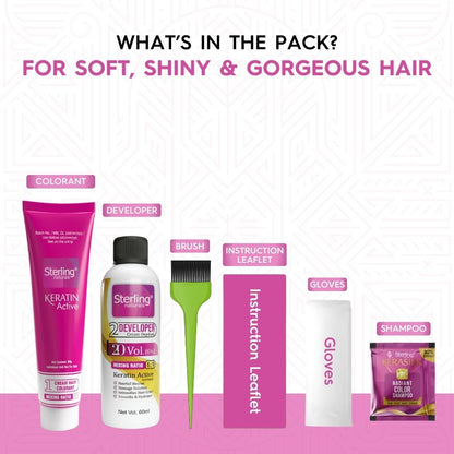 Ammonia-Free Cream Hair Color - Dark Brown | Flawless Salon-like Hair Color At Your Home (30g & 48ml)