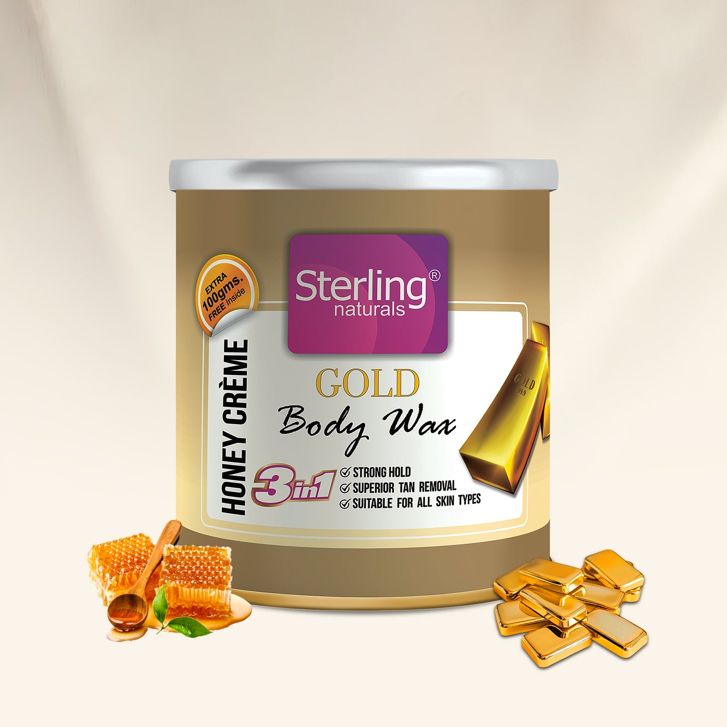 Gold Honey Crème D-Tan Wax | For Smooth & Less Painful Hair Removal (700g)